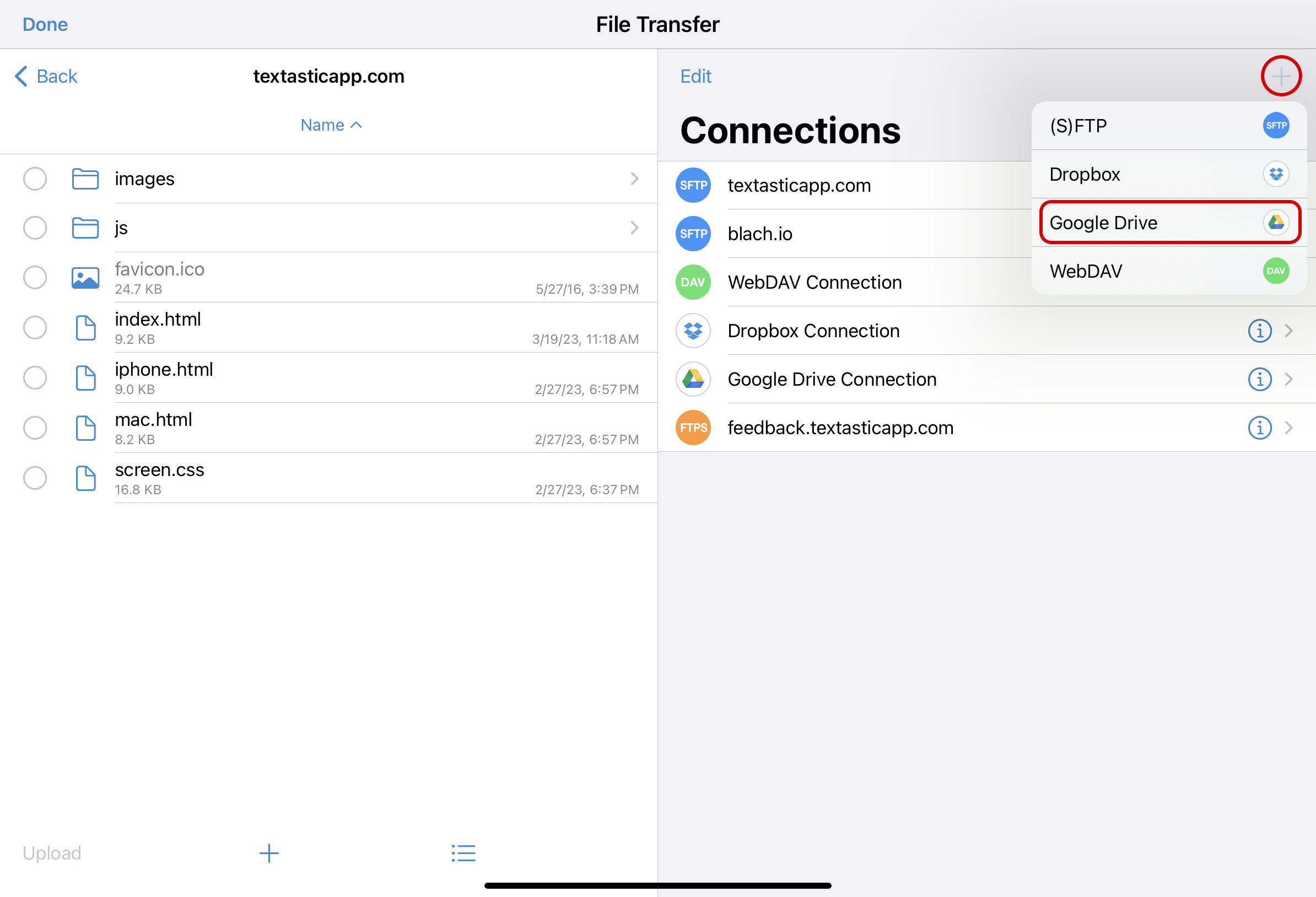 Add Google Drive Connection