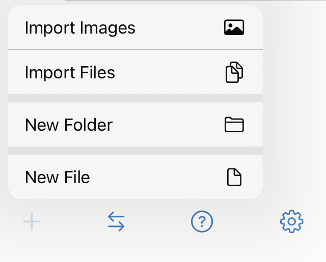 Add or import context menu