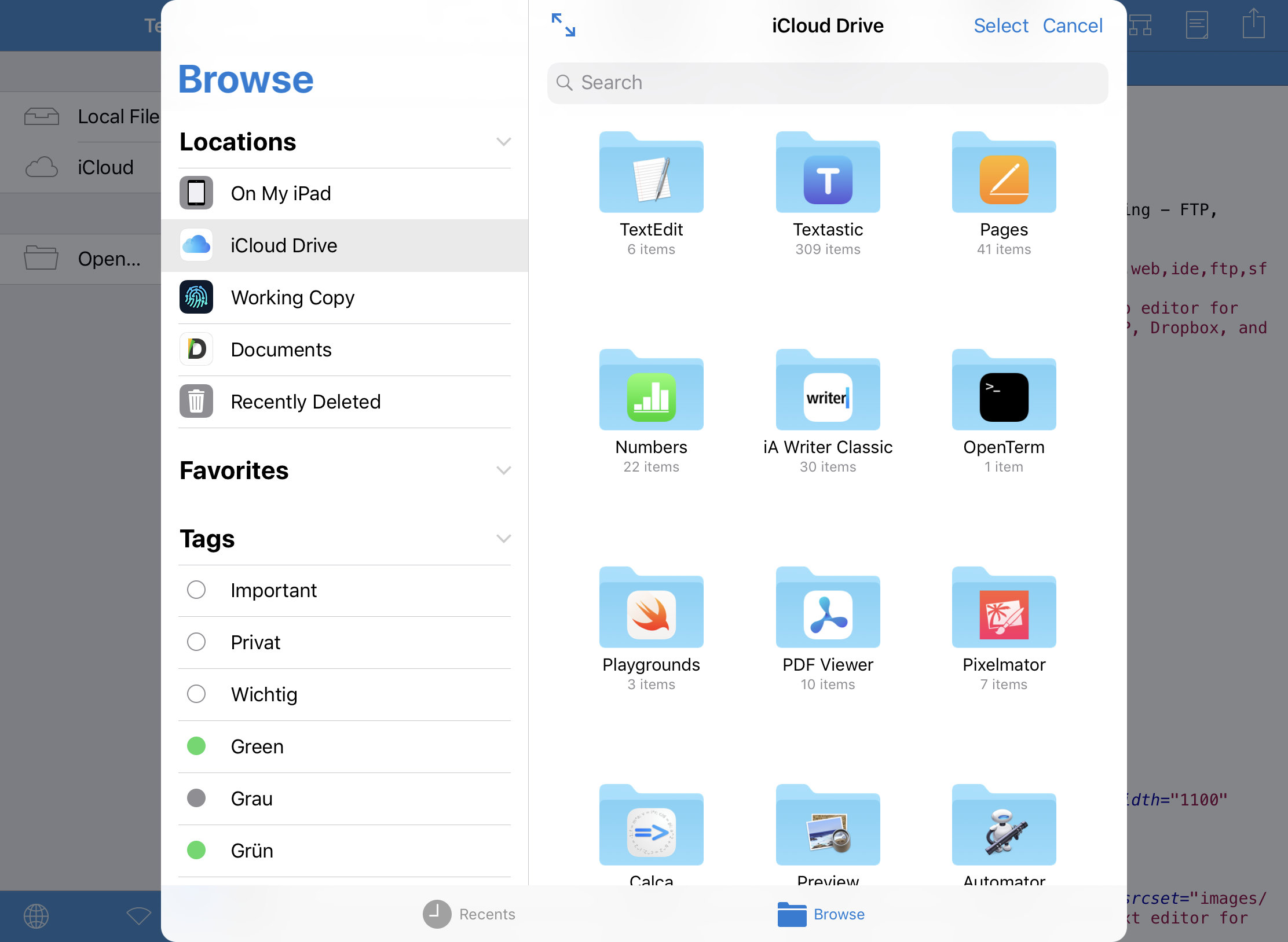 iOS document picker