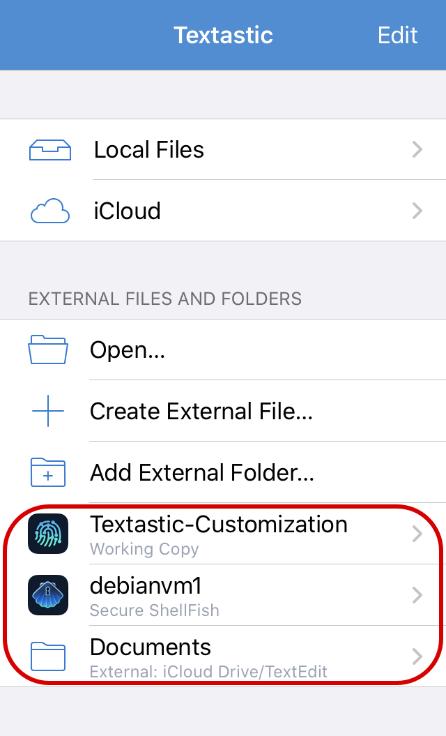 External Folders