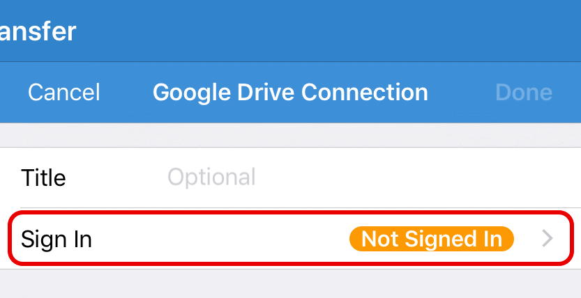 Sign In to Google Drive account