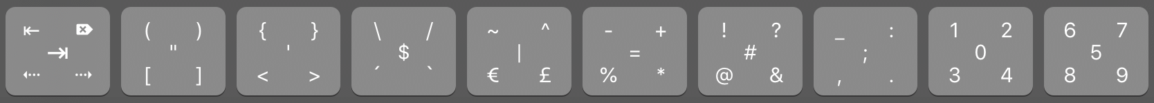 Keyboard row on iPad