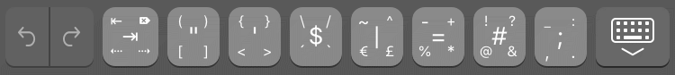 Keyboard row on iPhone