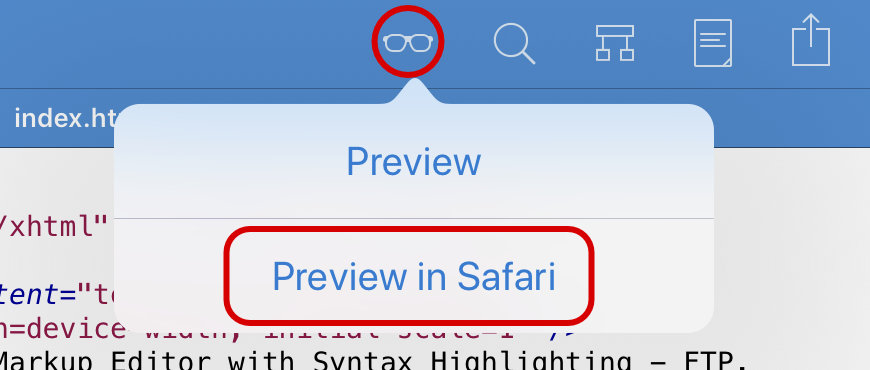 Tap and hold preview button