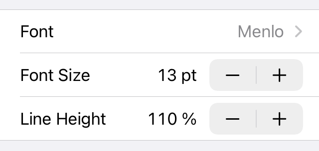 Font settings