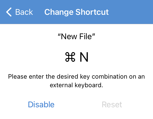 Change keyboard shortcut