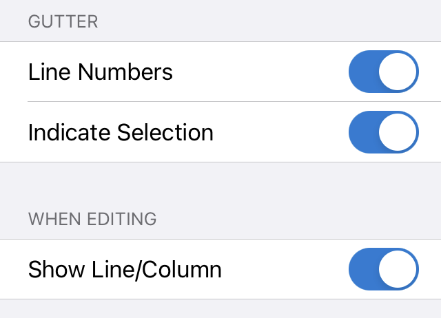 Line number settings