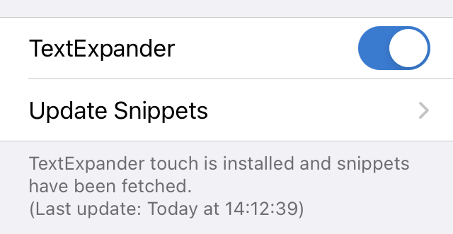TextExpander settings