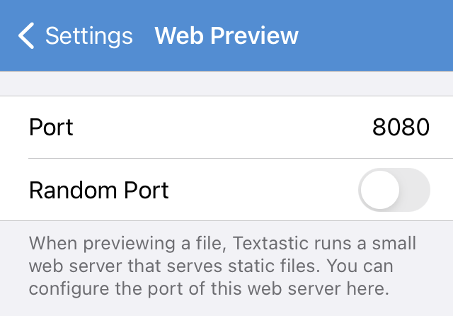 Web preview settings