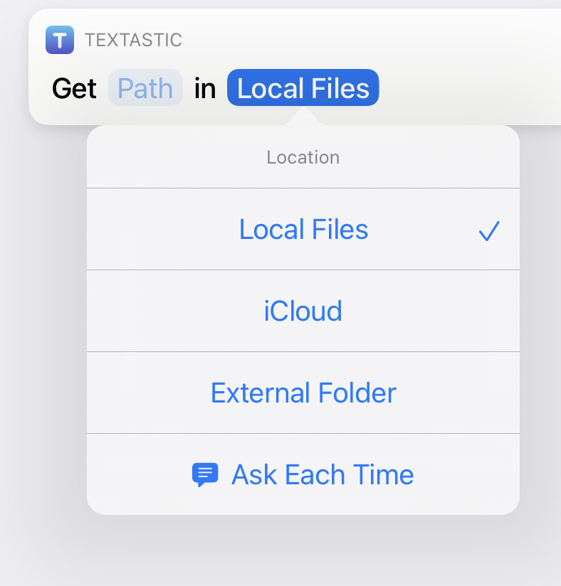 Textastic Shortcuts