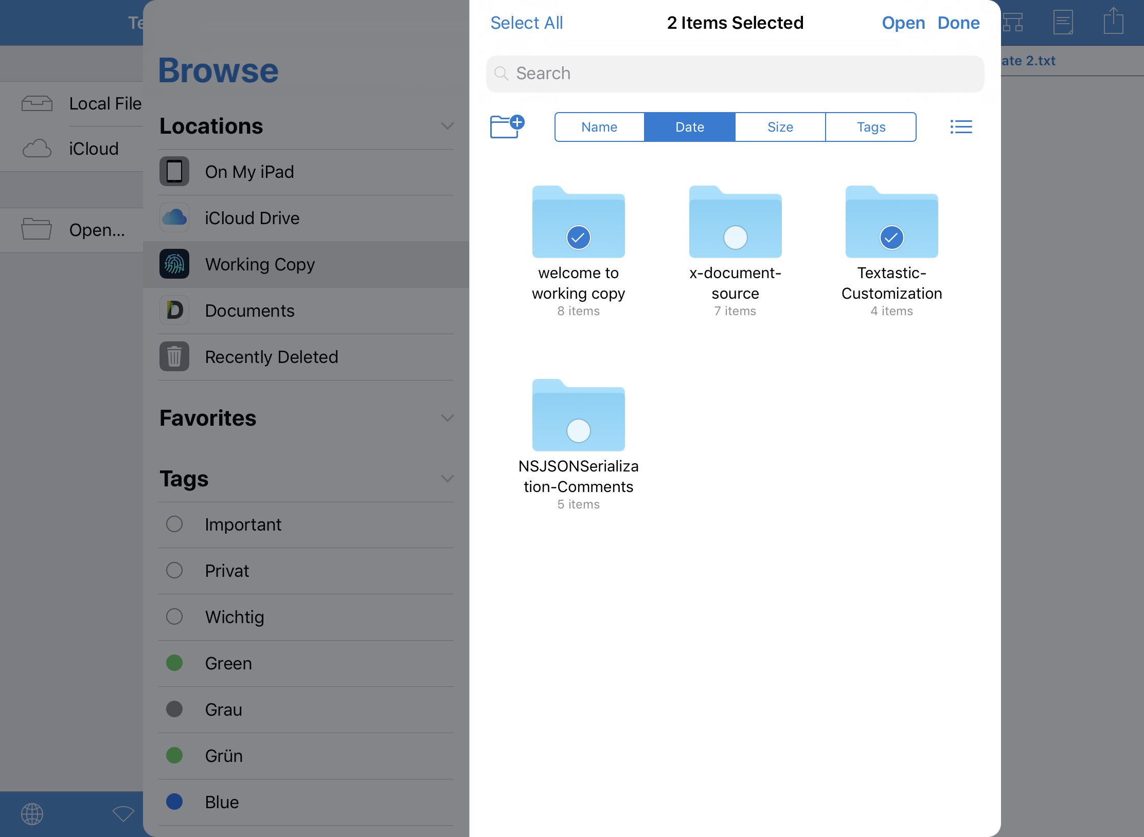 Open Folders