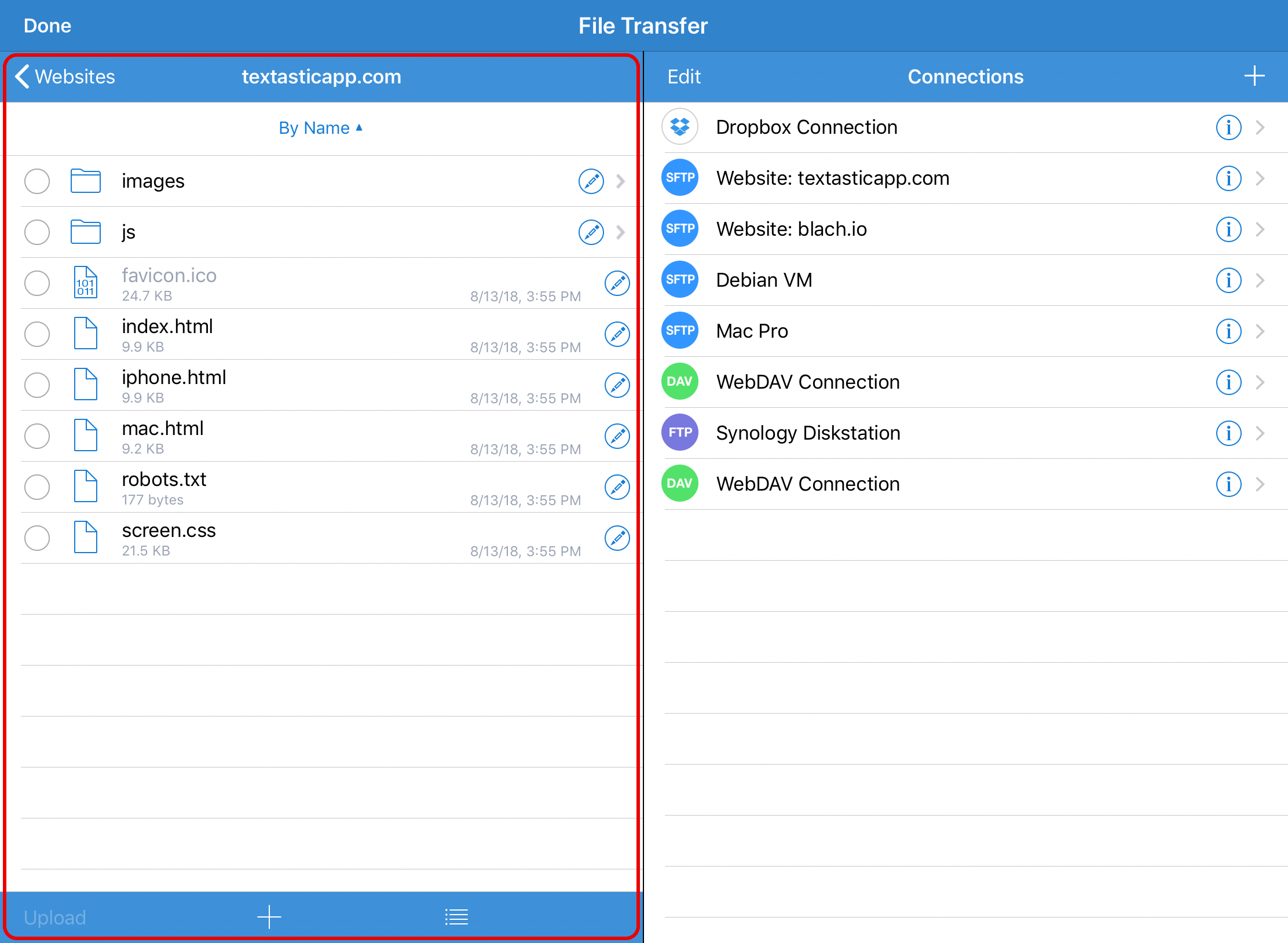 Select local folder on iPad
