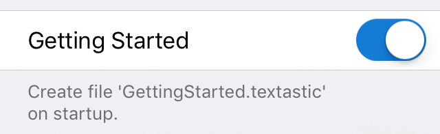 Getting started setting