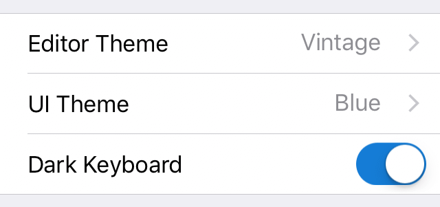Theme settings