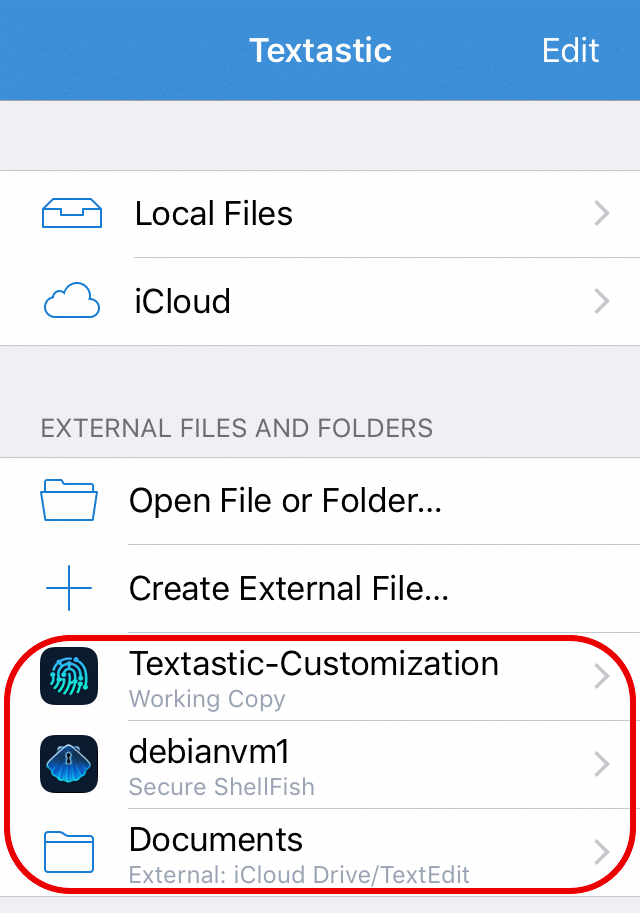 External Folders