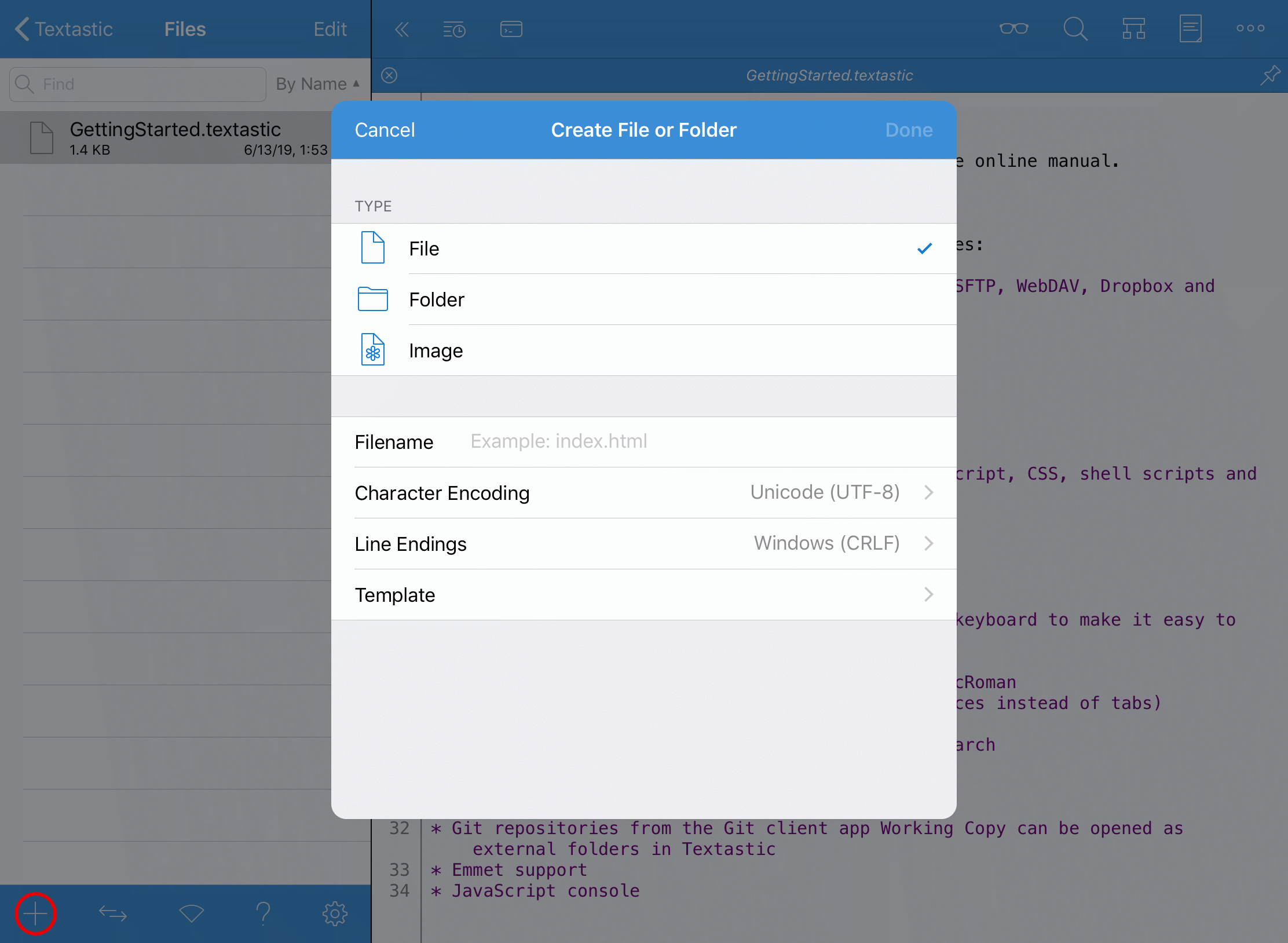 Create New File