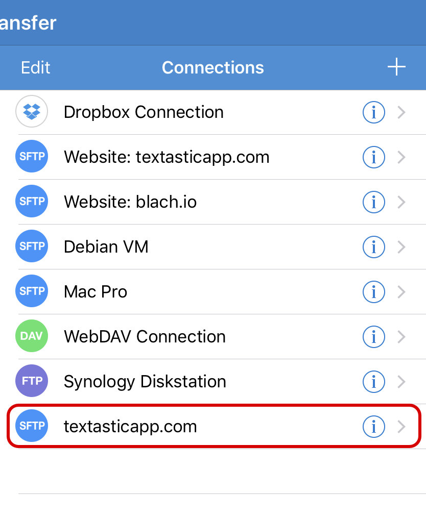 Connect to SFTP server