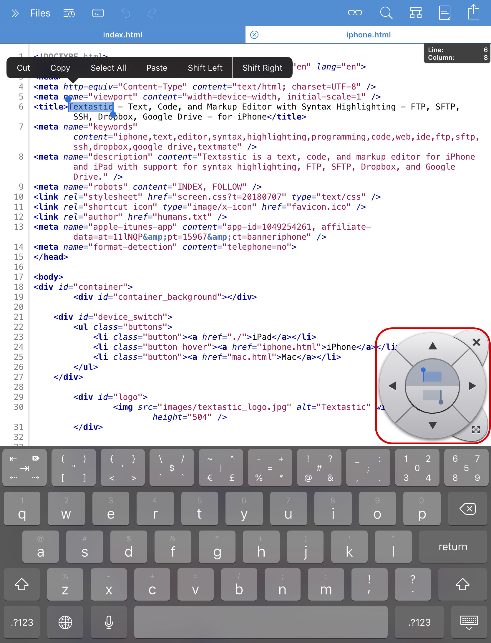 Cursor navigation wheel