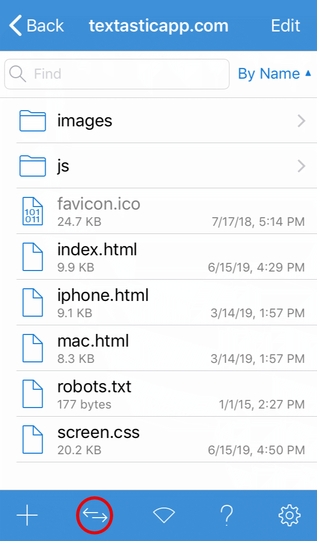 Opening the File Transfer screen