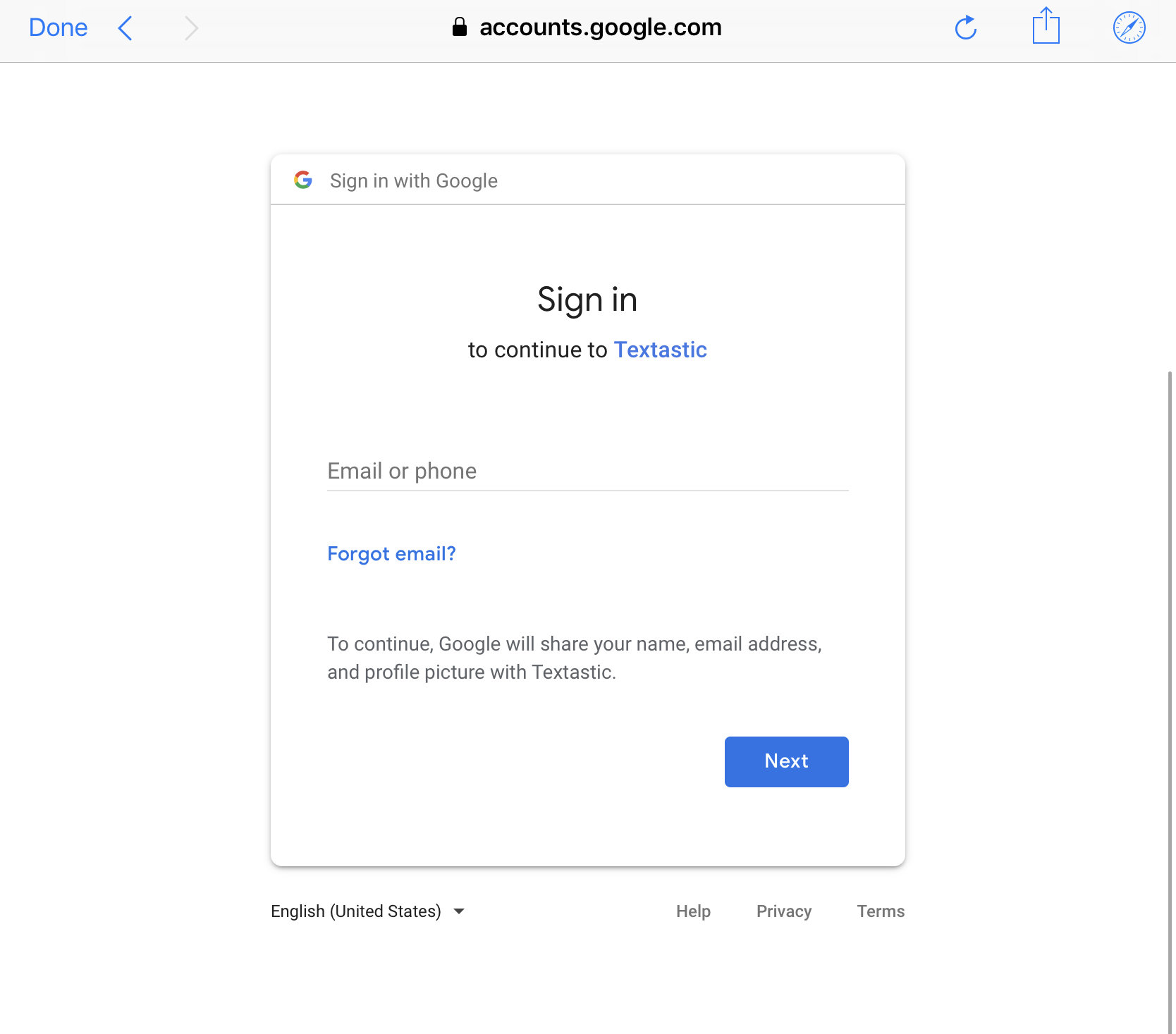 Sign into Google Drive
