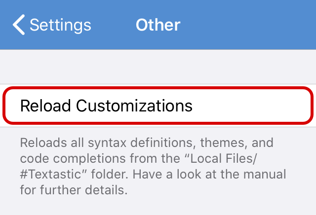 Reload Customizations