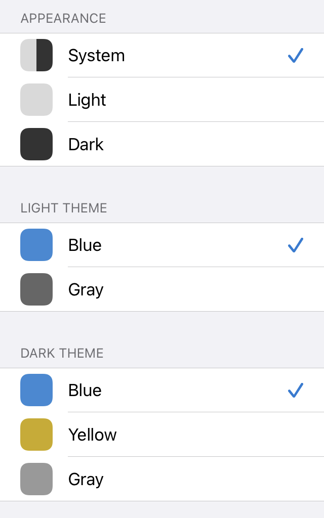UI theme settings