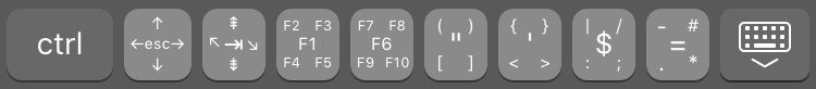 SSH keyboard row on iPhone