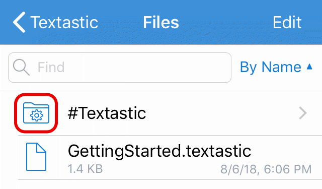 #Textastic folder icon